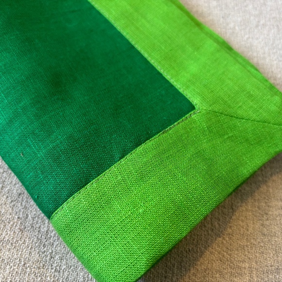 Oversized or Large Green Hemmed 100% Linen Napkins or Table Toppers Set of 6 - Picture 4 of 7